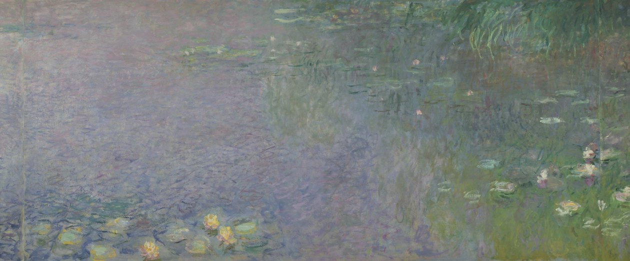 Vannliljer: Morgen, 1914-18 (midt høyre del) av Claude Monet
