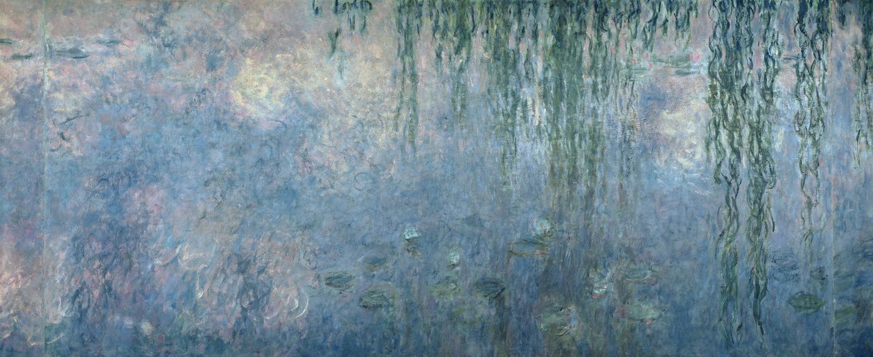 Waterlilies: Morning with Weeping Willows, detalj av den sentrale delen, 1914-18 (se også 71320, 71322) av Claude Monet