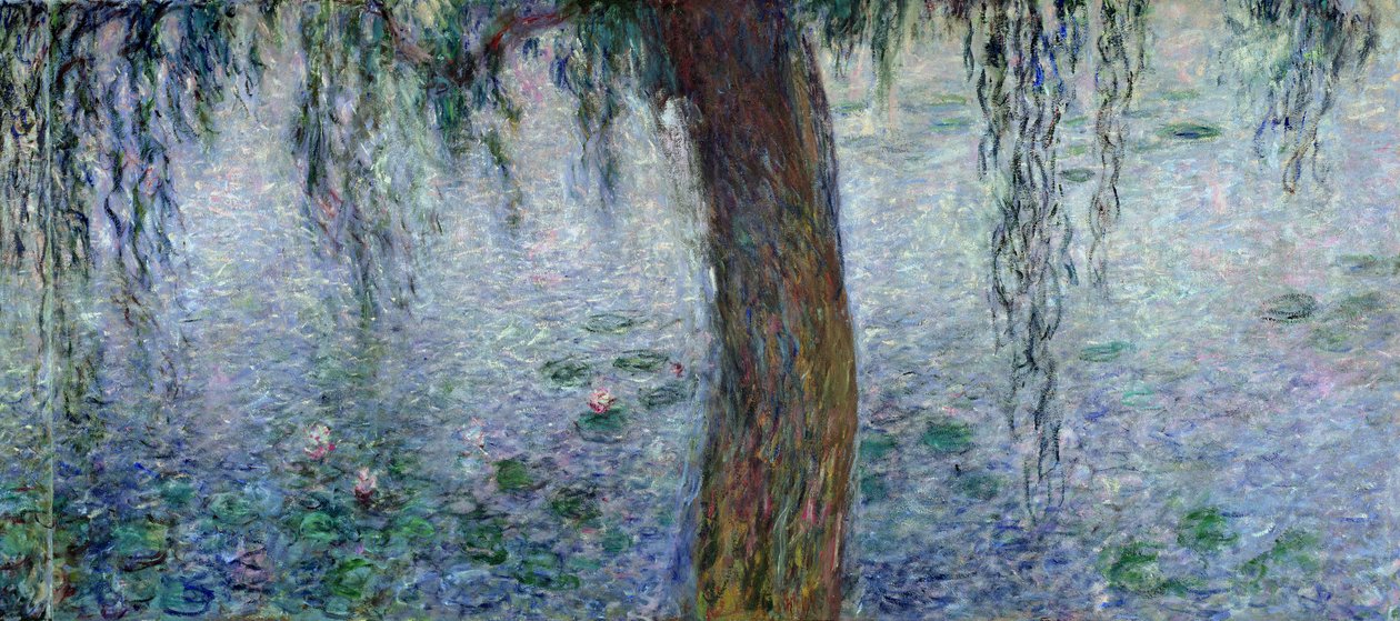 Waterlilies: Morning with Weeping Willows, detalj av høyre seksjon, 1915-26 (se også 162347-8) av Claude Monet