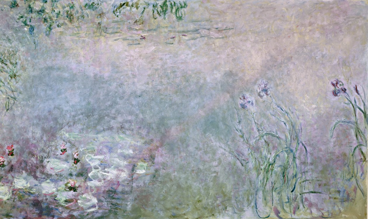 Vannliljedetalj av øvre del, olje på lerret ca. 1910 av Claude Monet