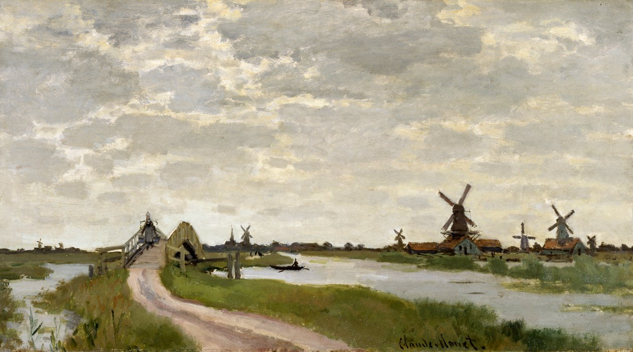 Vindmøller i nærheten av Zaandam av Claude Monet