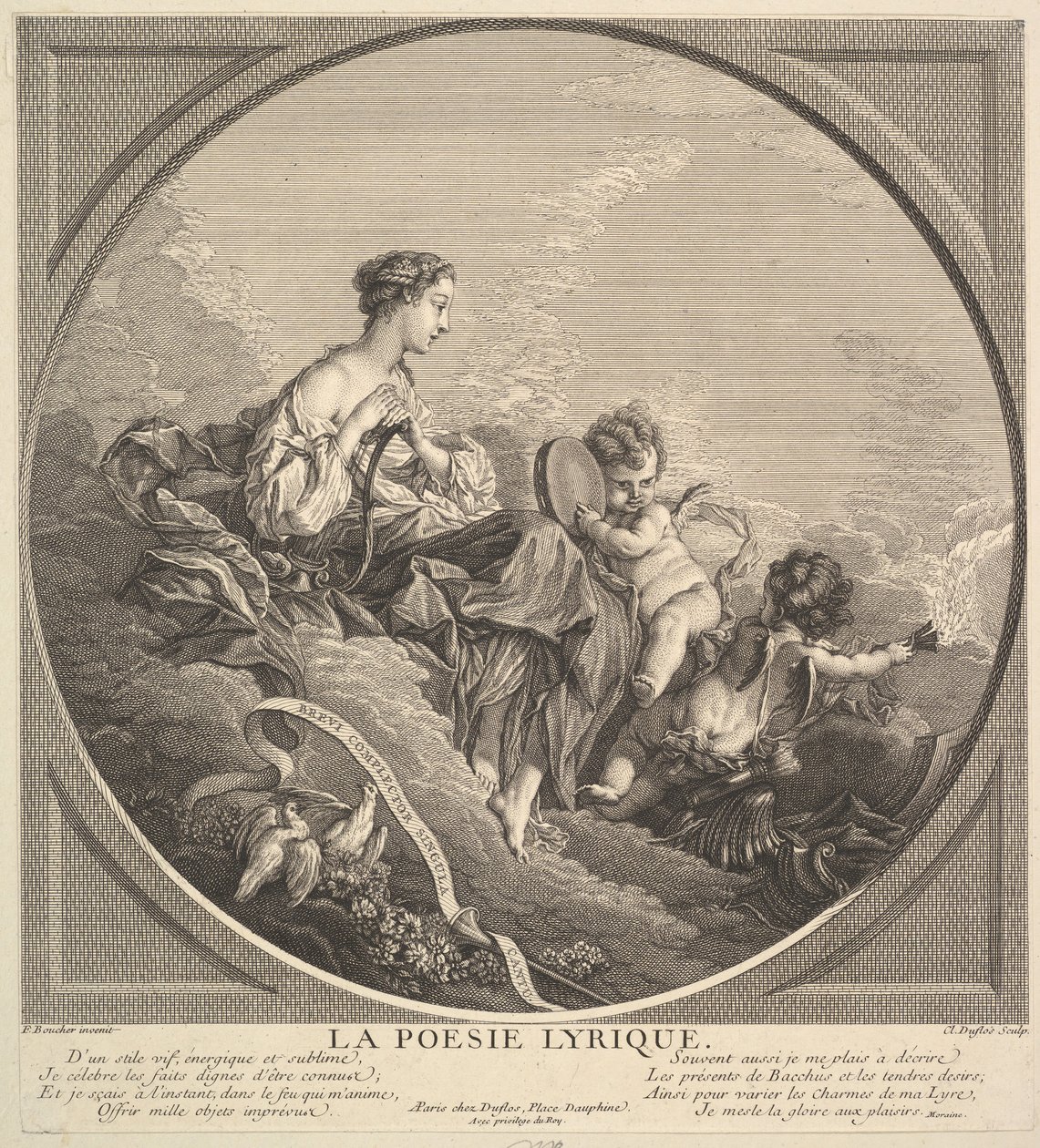 Lyrisk poesi, ca. 1741. av Claude Augustin Duflos