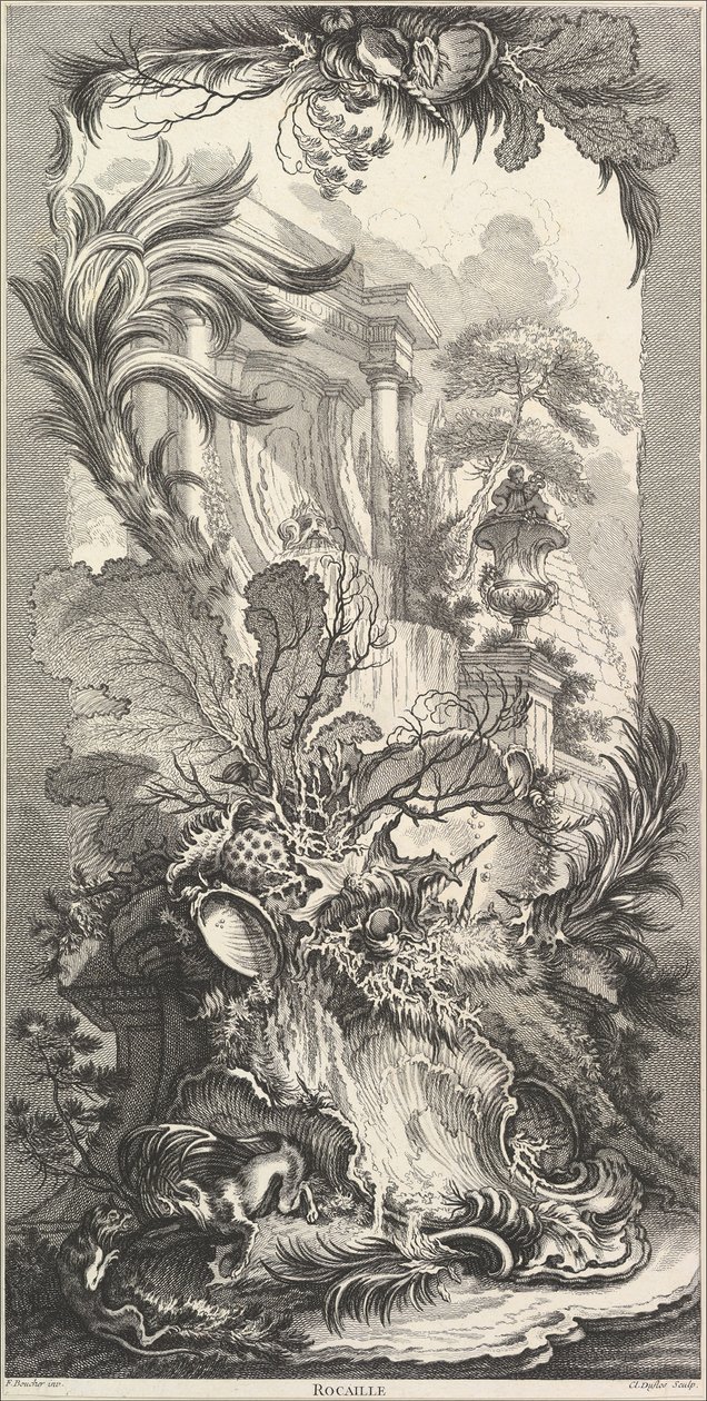 Rocaille Rock Garden, ca. 1737. av Claude Augustin Duflos
