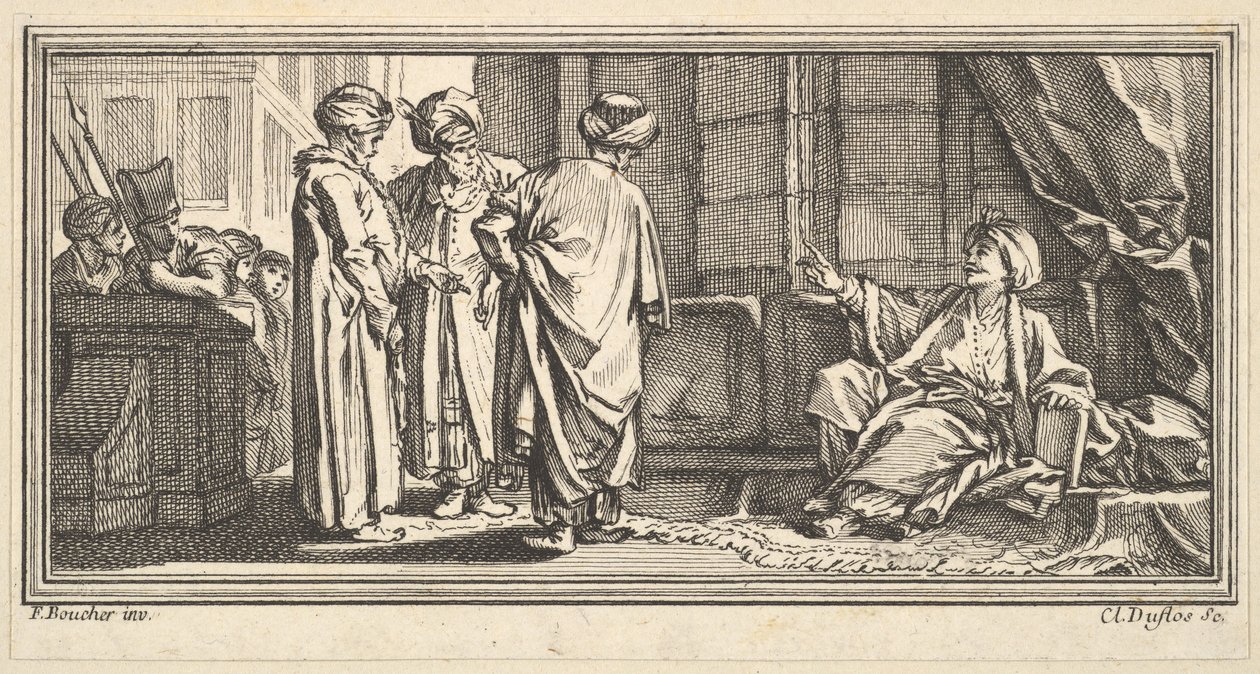 Høringen av Qadi, 1746-47. av Claude Augustin Duflos
