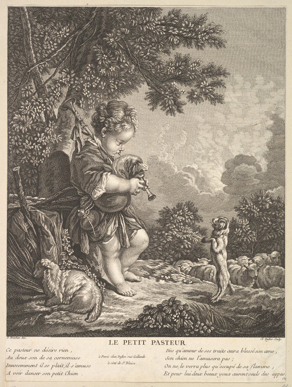 Den lille hyrden, ca. 1753. av Claude Augustin Duflos