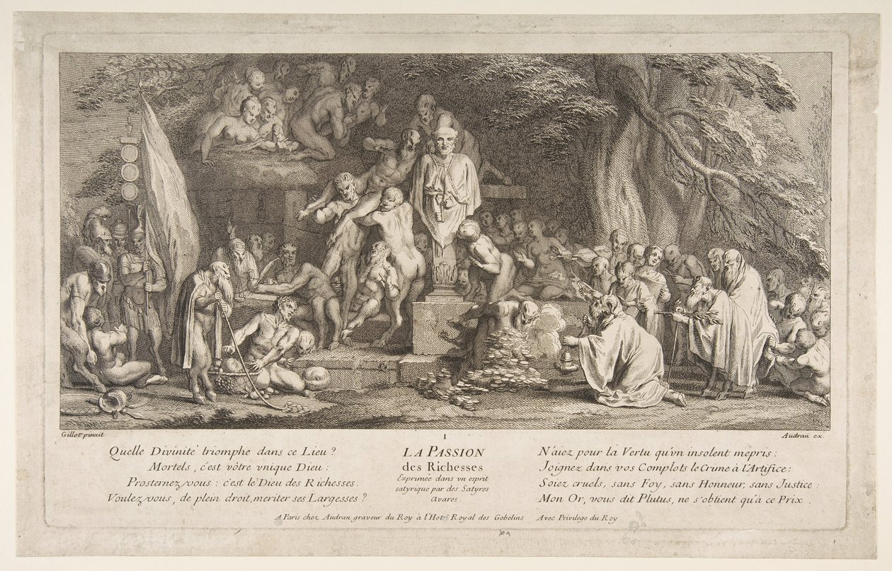 The Passion for Wealth.n.d. av Claude Gillot
