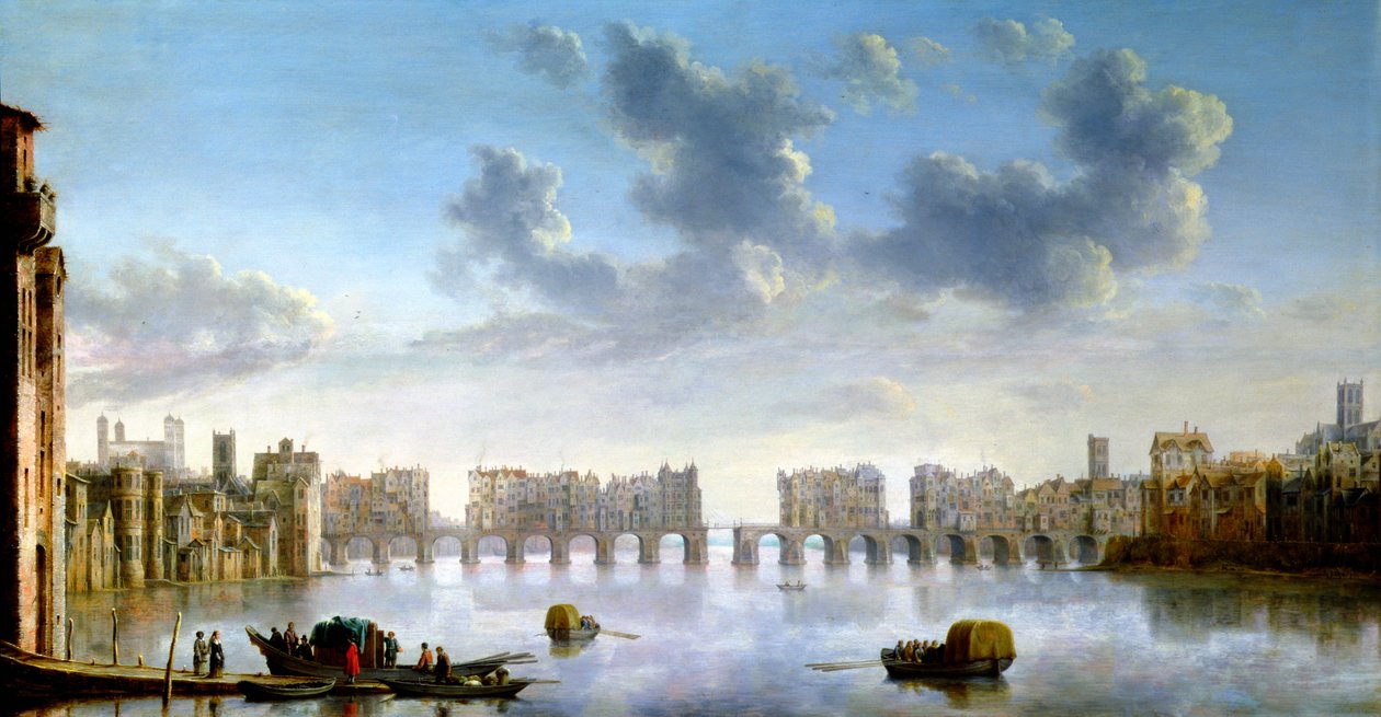 Old London Bridge, c1630 av Claude Jongh