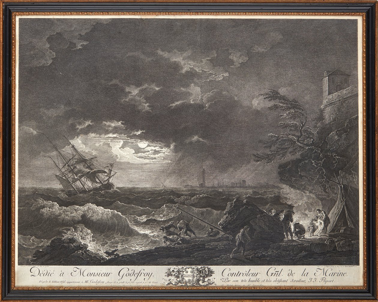 Franske stålgraveringer av Claude Joseph (after) Vernet