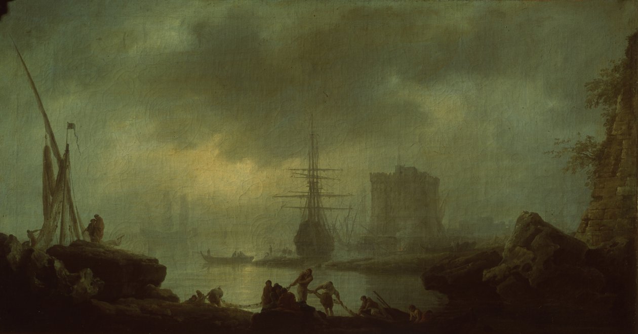 Utsikt over havet. Tåke av Claude Joseph Vernet