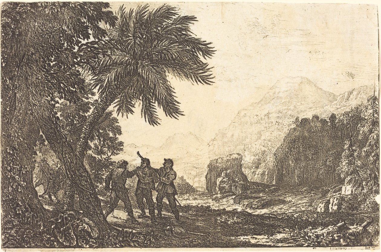 Landskap med Brigands (Scène de brigands) av Claude Lorrain