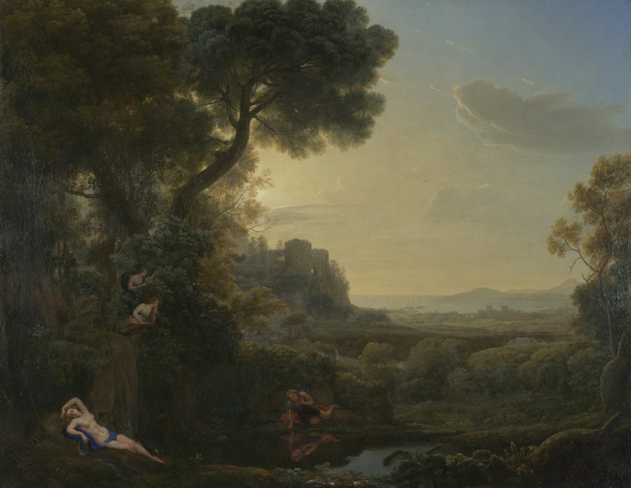 Landskap med narcissus og ekko, 1644 av Claude Lorrain