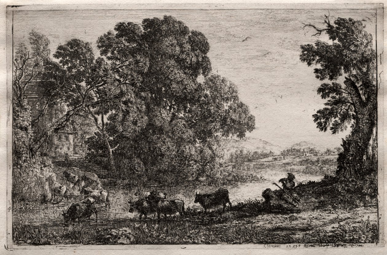 The Cowherd, 1606. av Claude Lorrain