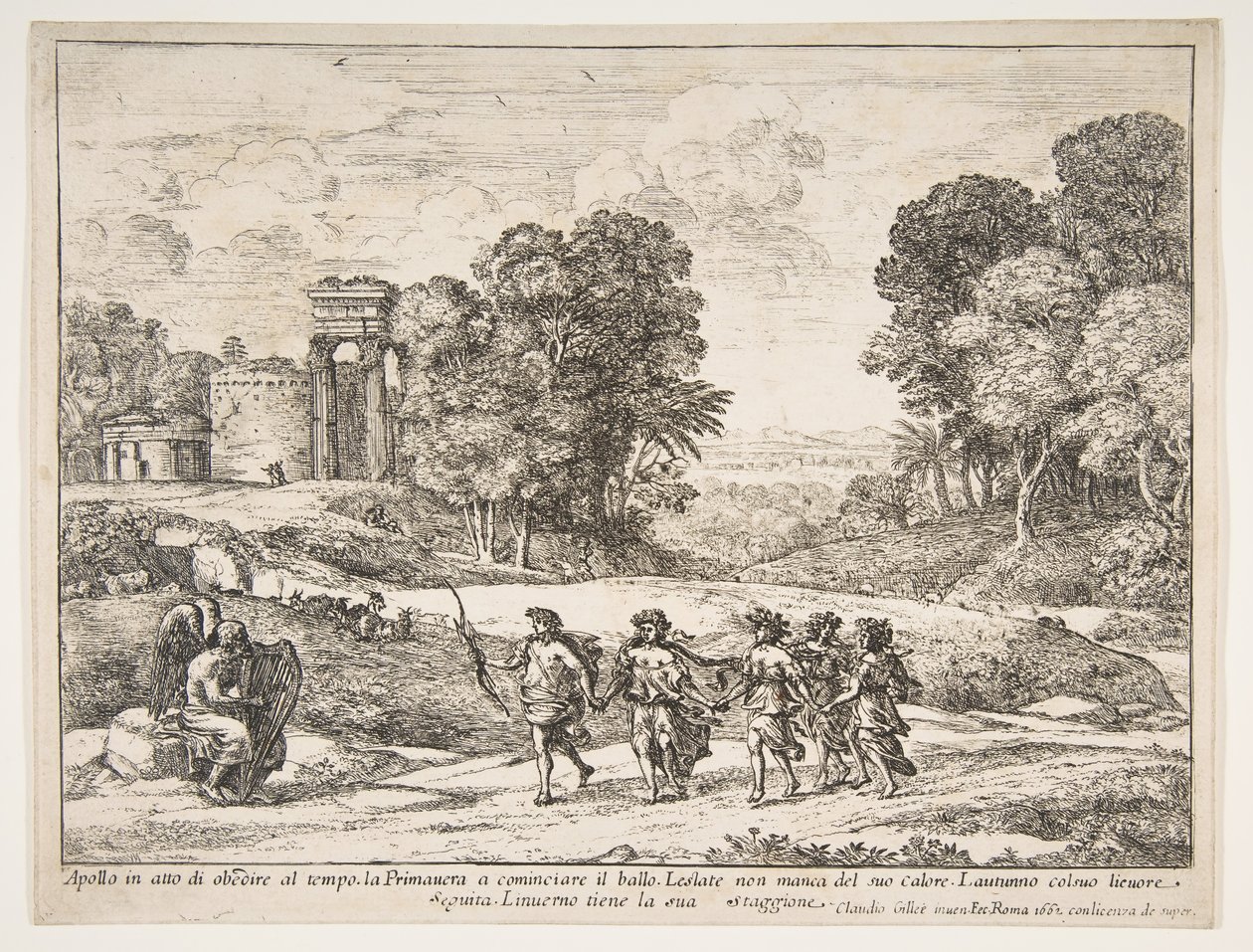 Tid, Apollo og årstidene, 1662. av Claude Lorrain