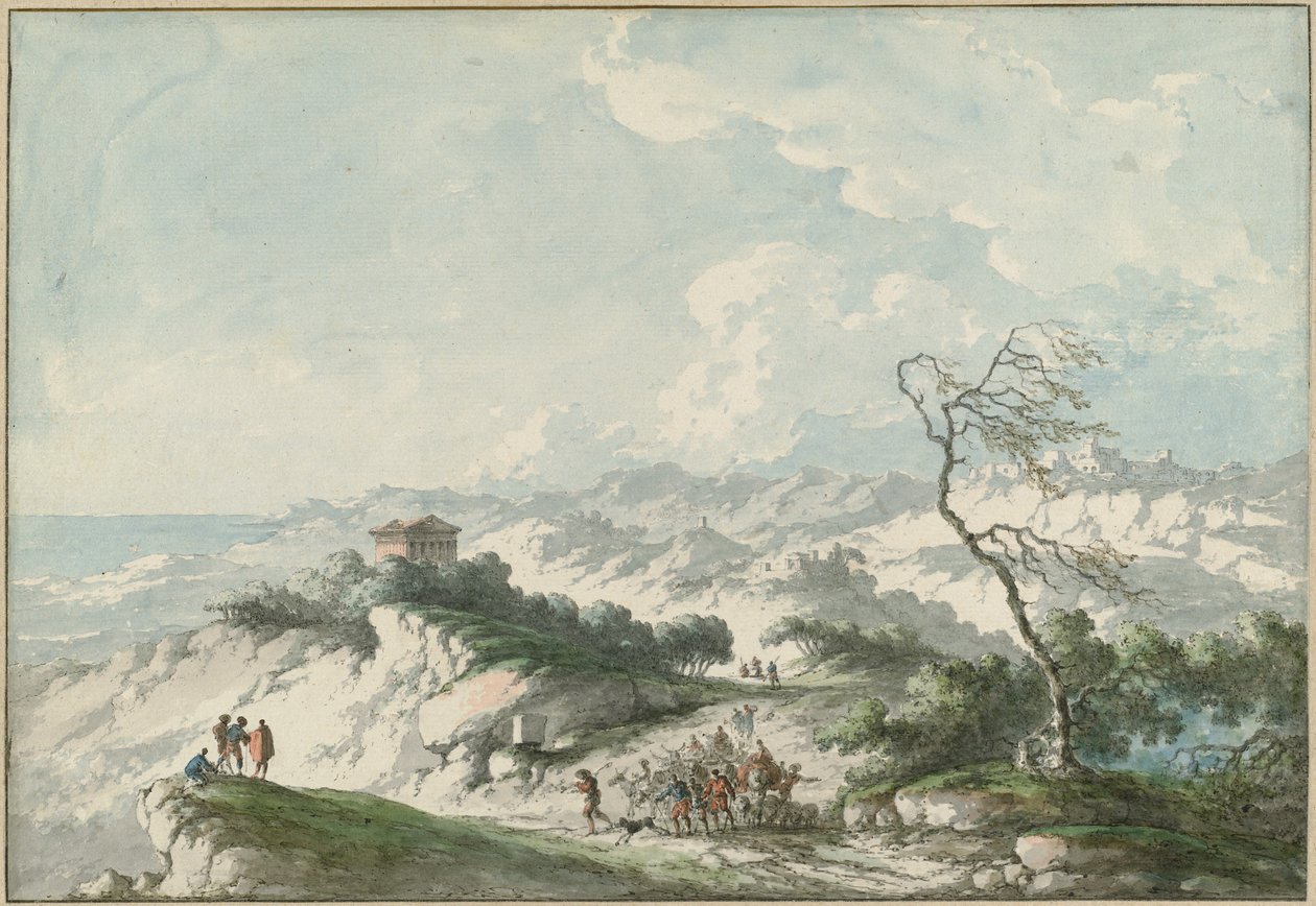 Andre utsikt over Agrigento-landsbygda av Claude Louis Chatelet