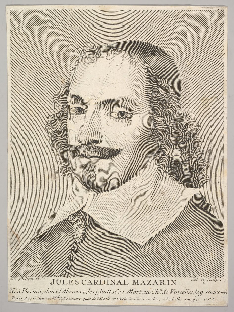 Kardinal Jules Mazarin. av Claude Mellan