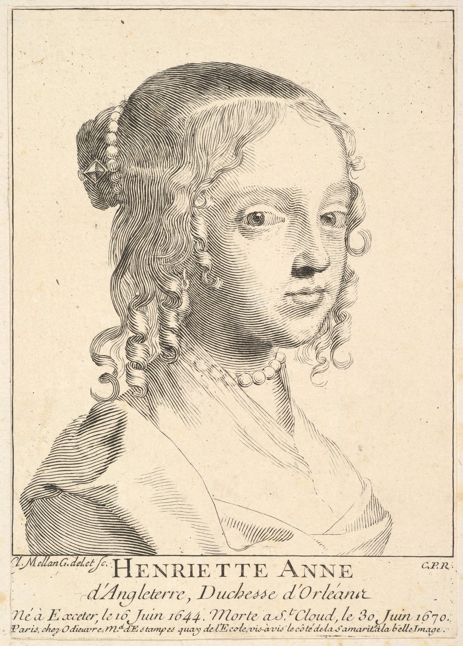 Henriette-Anne dAngleterre, hertuginne dOrléans. av Claude Mellan