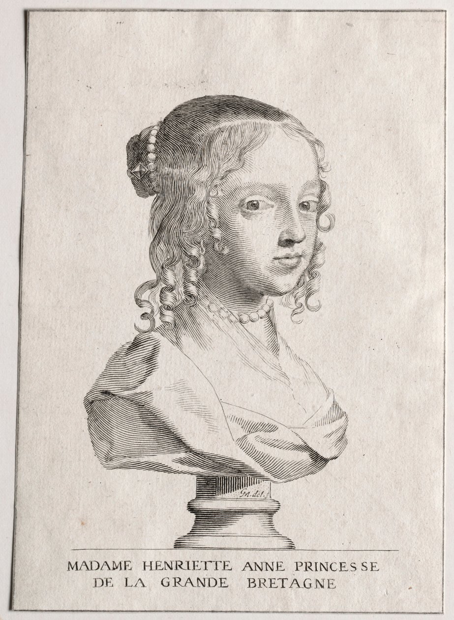 Henriette-Marie dAngleterre, hertuginne dOrleans. av Claude Mellan