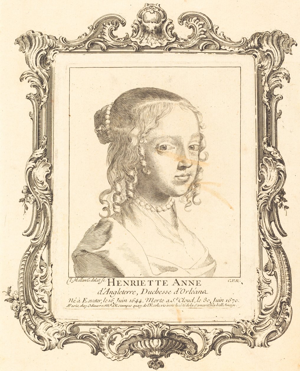 Henriette Anne av England, hertuginne av Orléans av Claude Mellan