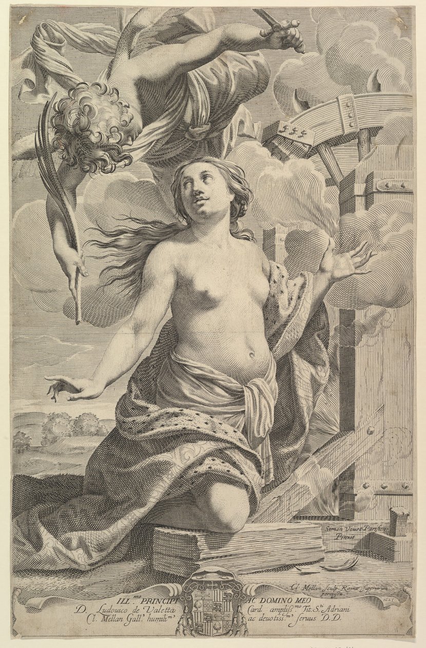 Martyrium av St. Catherine, 1625. av Claude Mellan