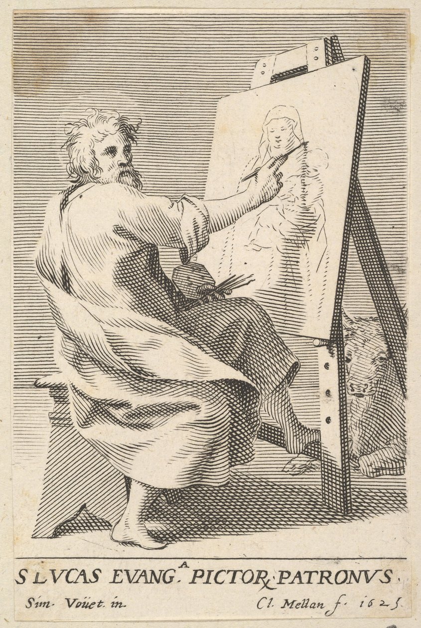 St. Luke maler jomfruen, 1625. av Claude Mellan
