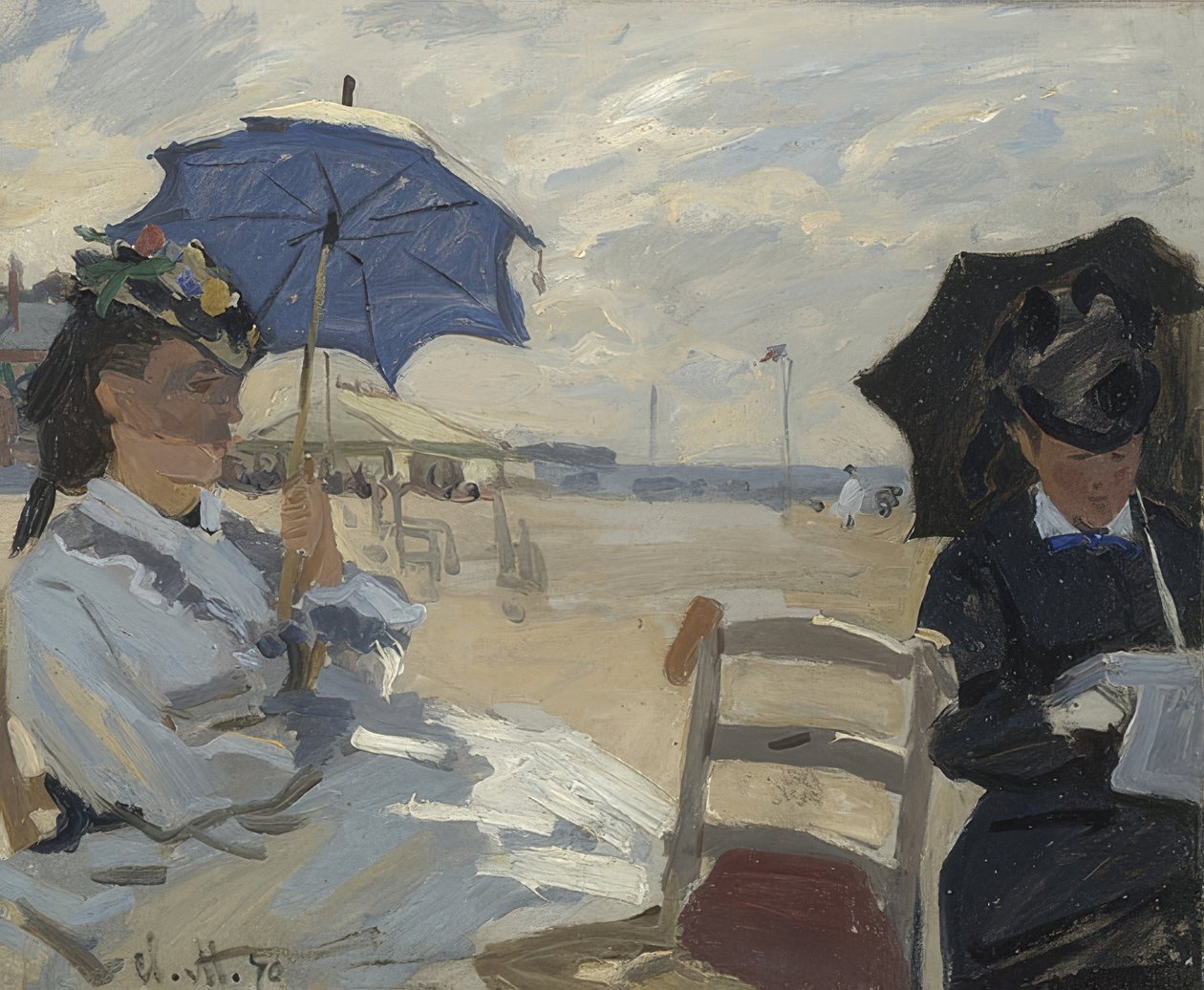 På stranden i Trouville. 1870 av Claude Monet