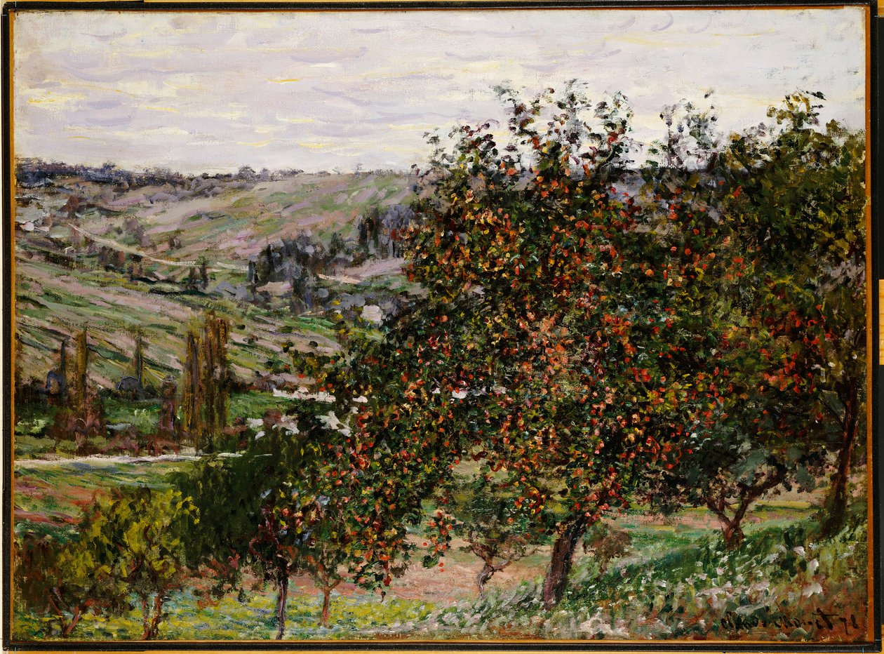 Epletrær nær Vetheuil av Claude Monet
