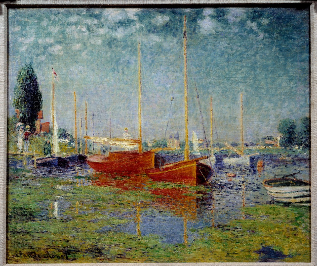 Argenteuil. To røde seilbåter av Claude Monet