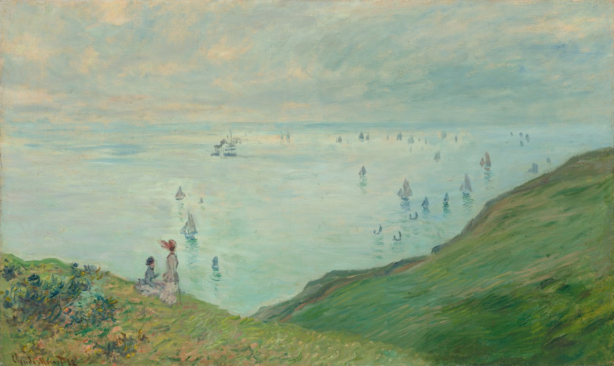 Cliffs at Pourville, 1882. av Claude Monet
