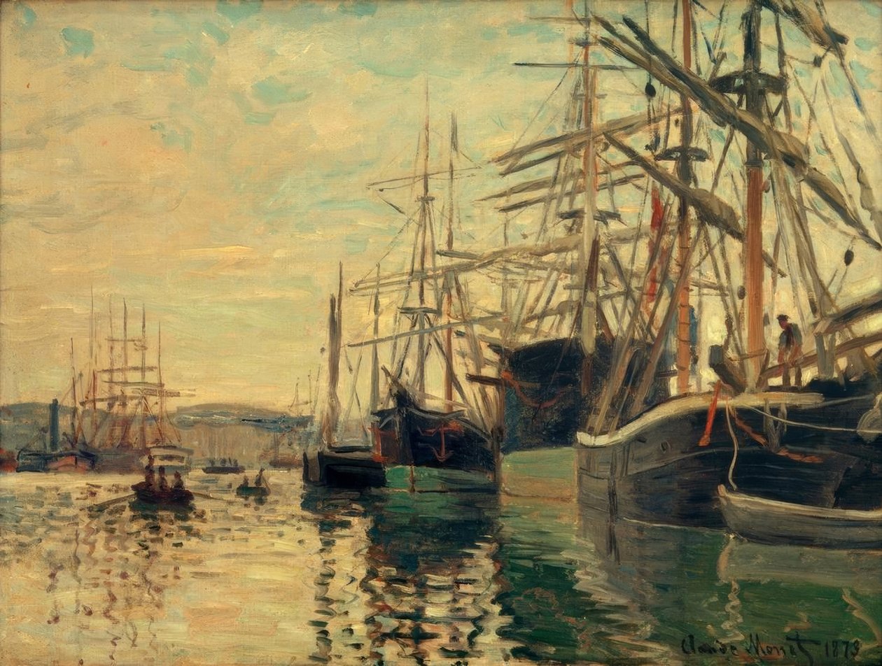 Havnen i Rouen av Claude Monet