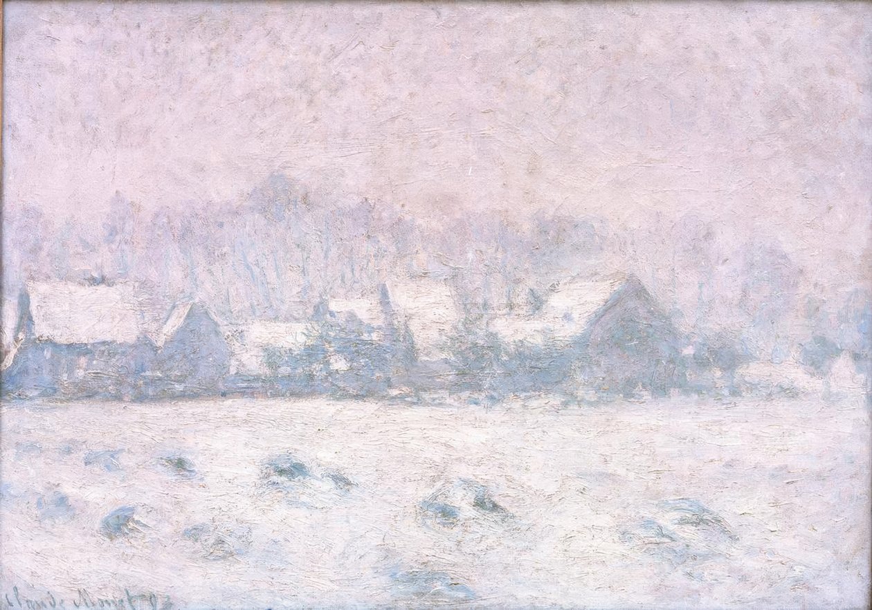 Snøeffekt i Giverny (Schnee i Giverny) av Claude Monet