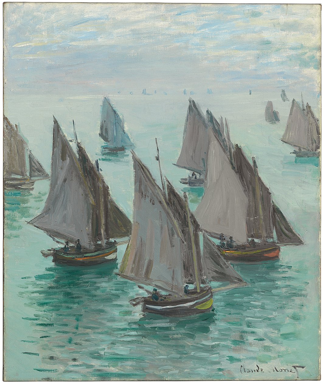Fiskebåter, Stille hav, 1868 av Claude Monet