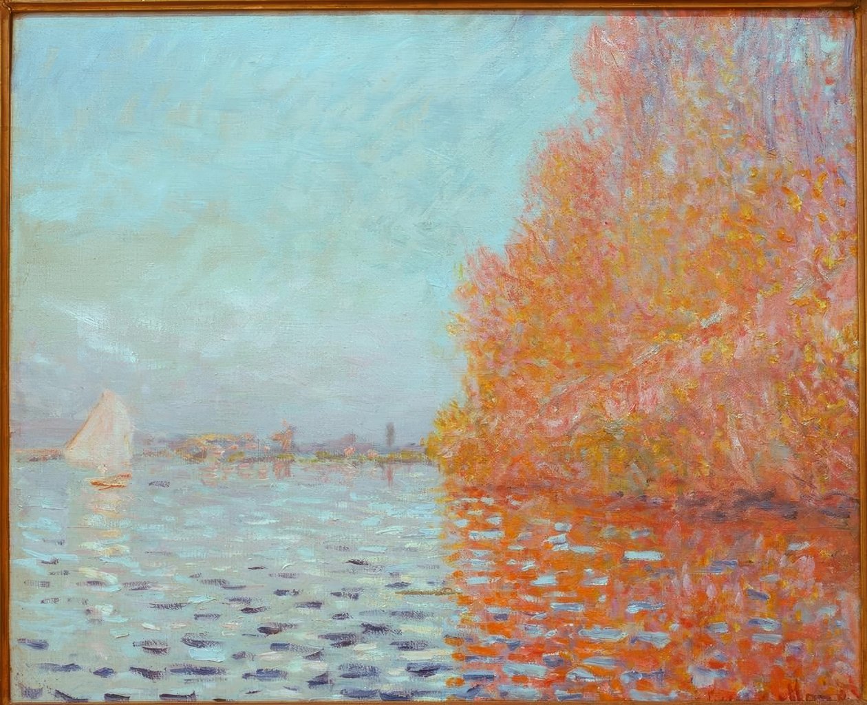Elvelandskap, høst av Claude Monet