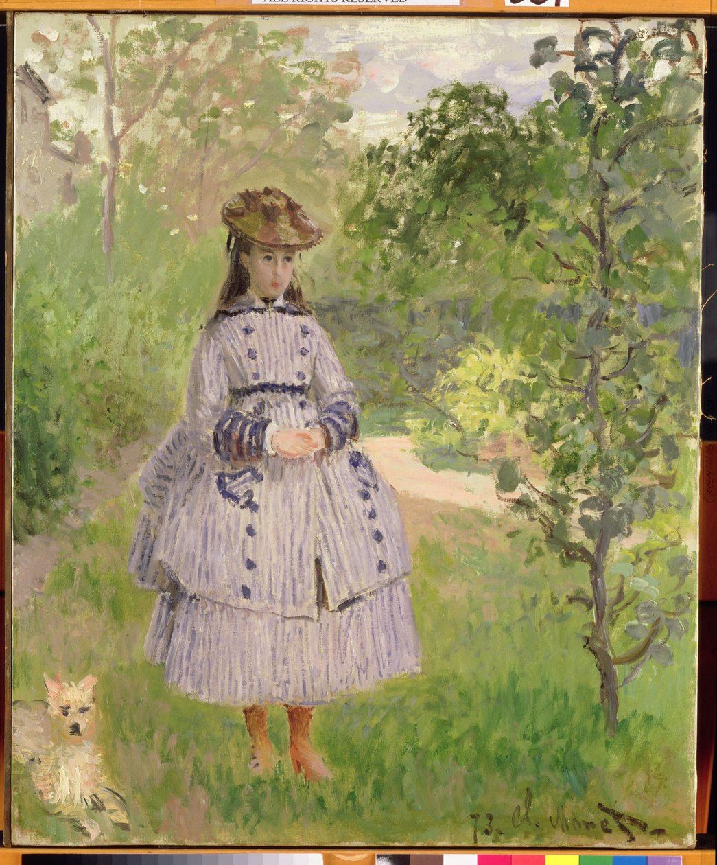 Jente i en hage, 1873 av Claude Monet