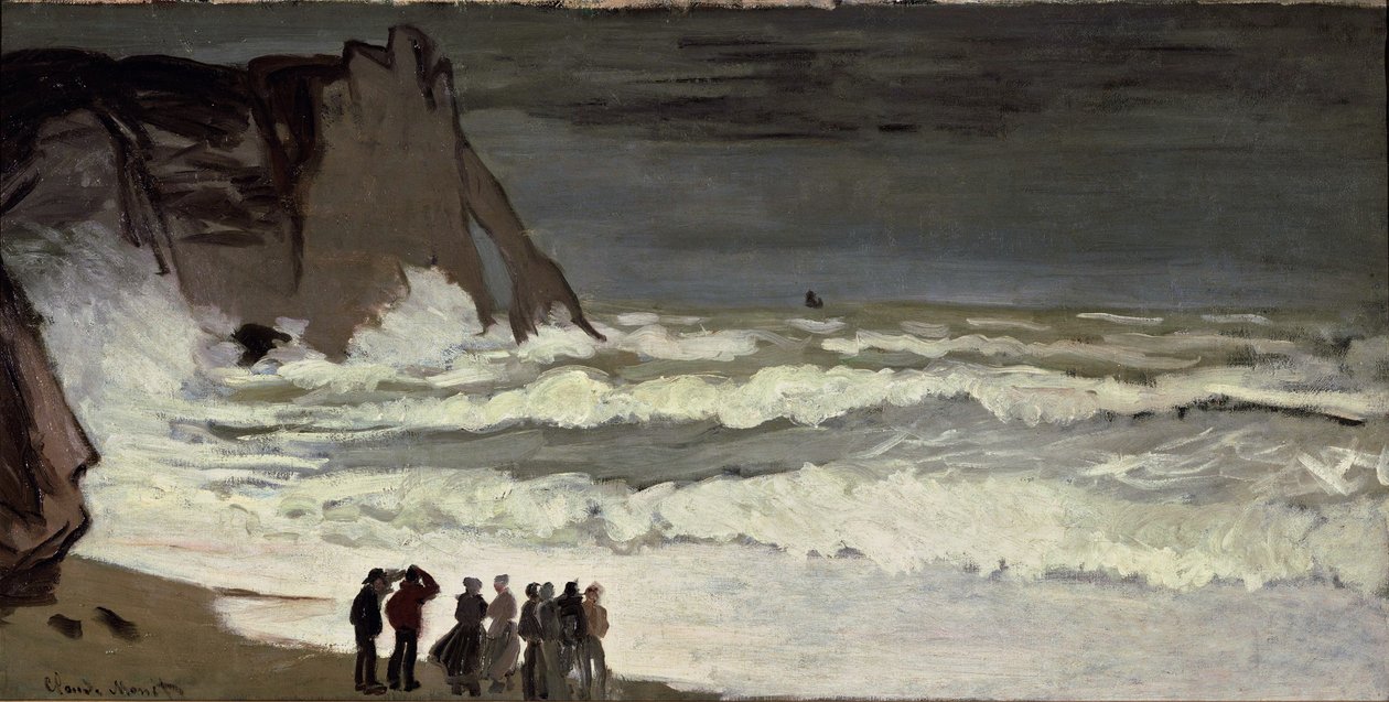 Tung sjø i Etretat av Claude Monet