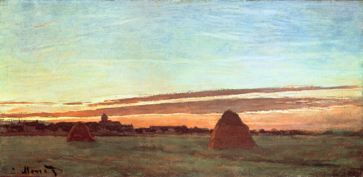 Høystakker ved Chailly, 1865 av Claude Monet