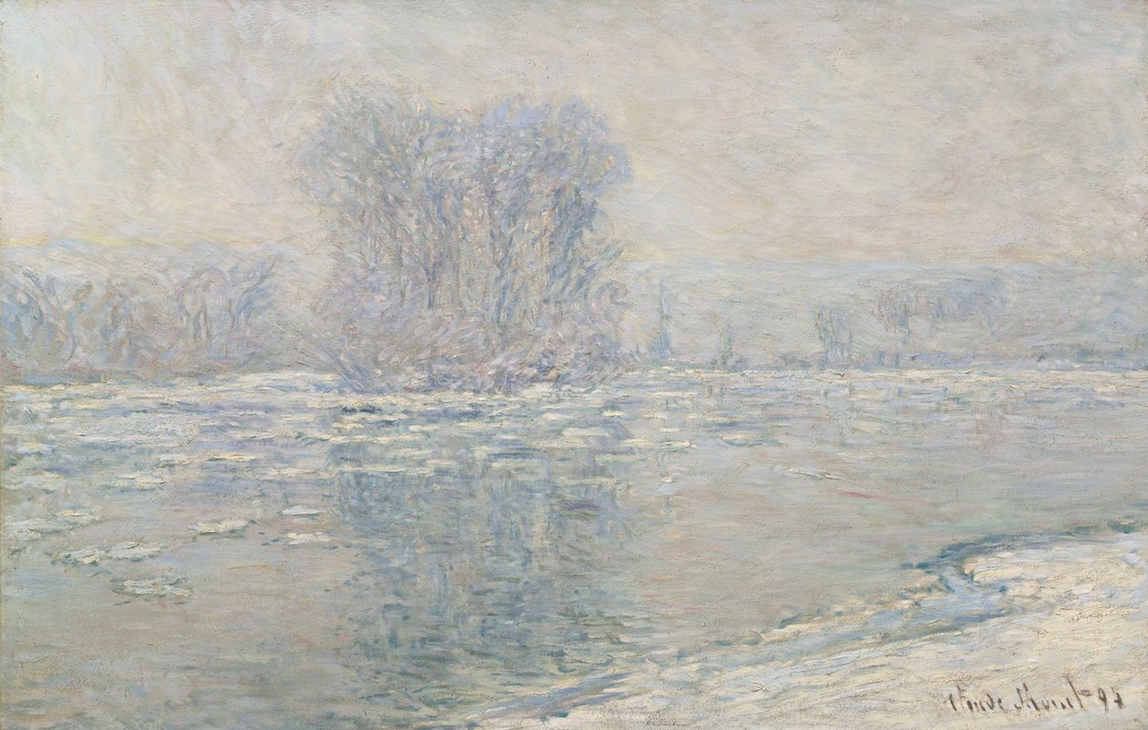 Is, hvit effekt av Claude Monet