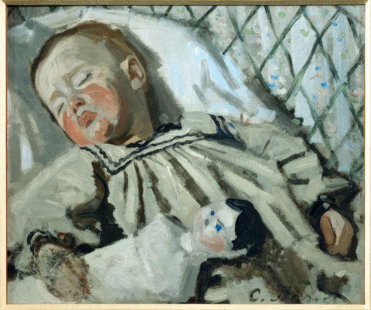 Sovende Jean Monet av Claude Monet