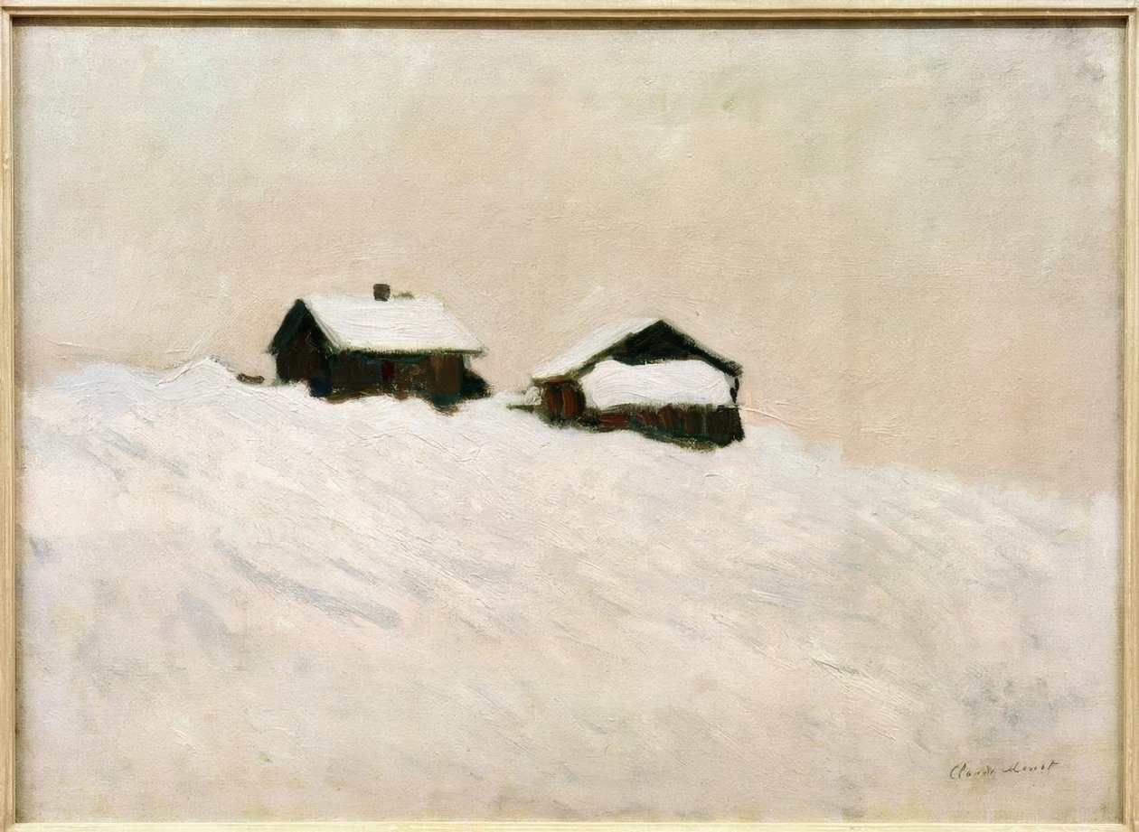 Hus i snøen, Norge av Claude Monet