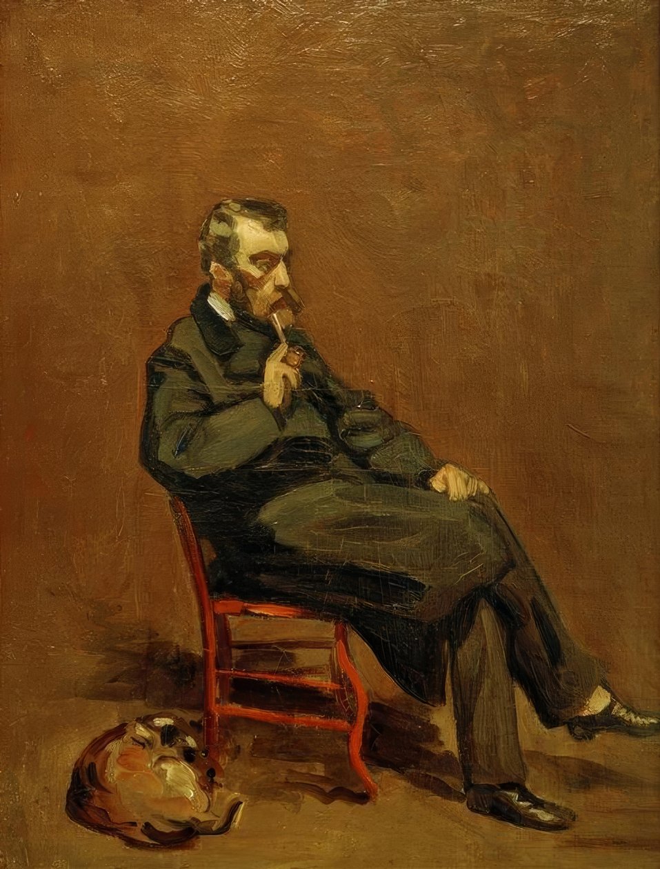 Mann med pipe av Claude Monet