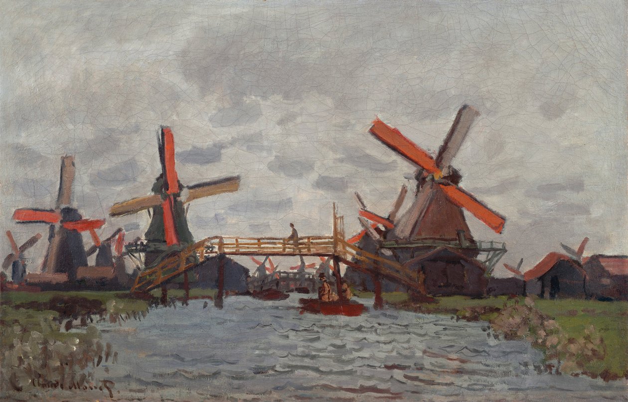 Møller ved Westzijderveld nær Zaandam, 1871 av Claude Monet