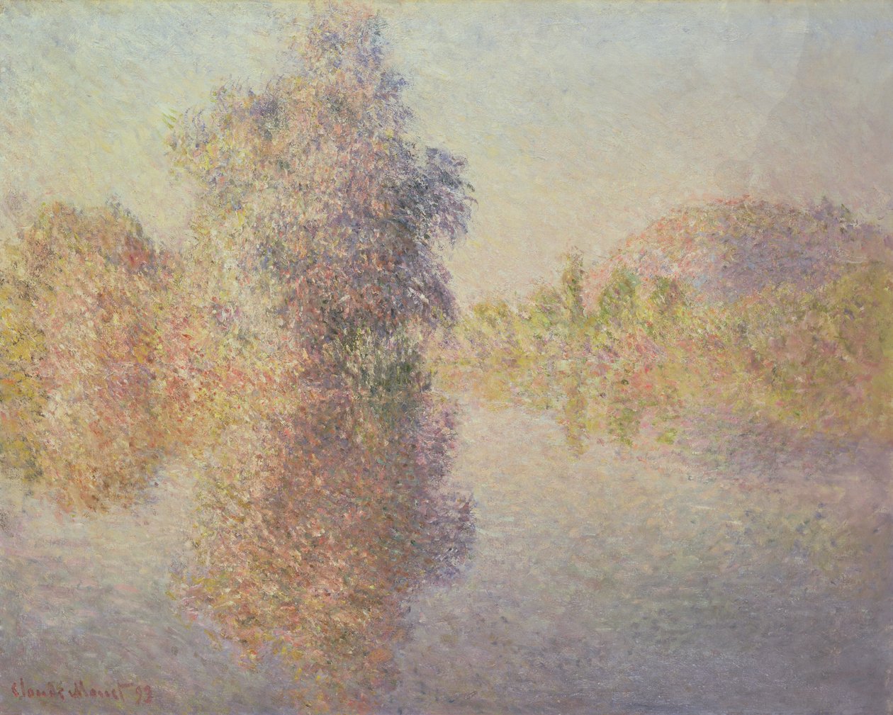 Morgen på Seinen ved Giverny av Claude Monet