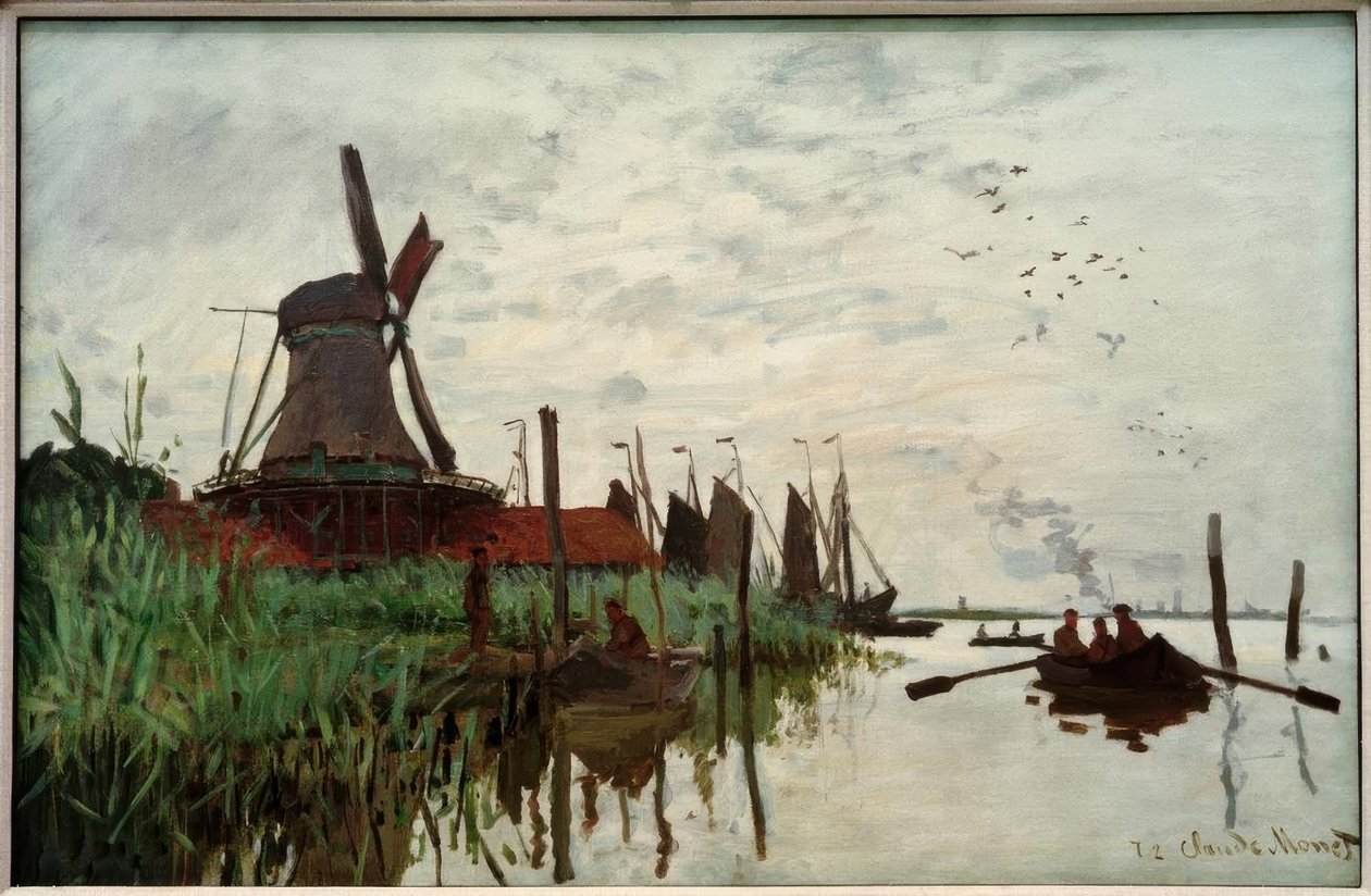 Mølle i Zaandam av Claude Monet