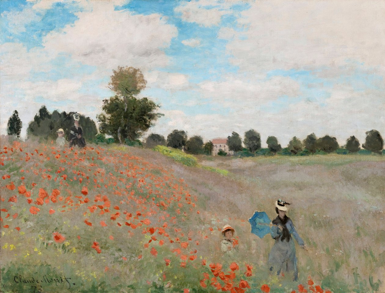 Valmuemark, 1873 av Claude Monet