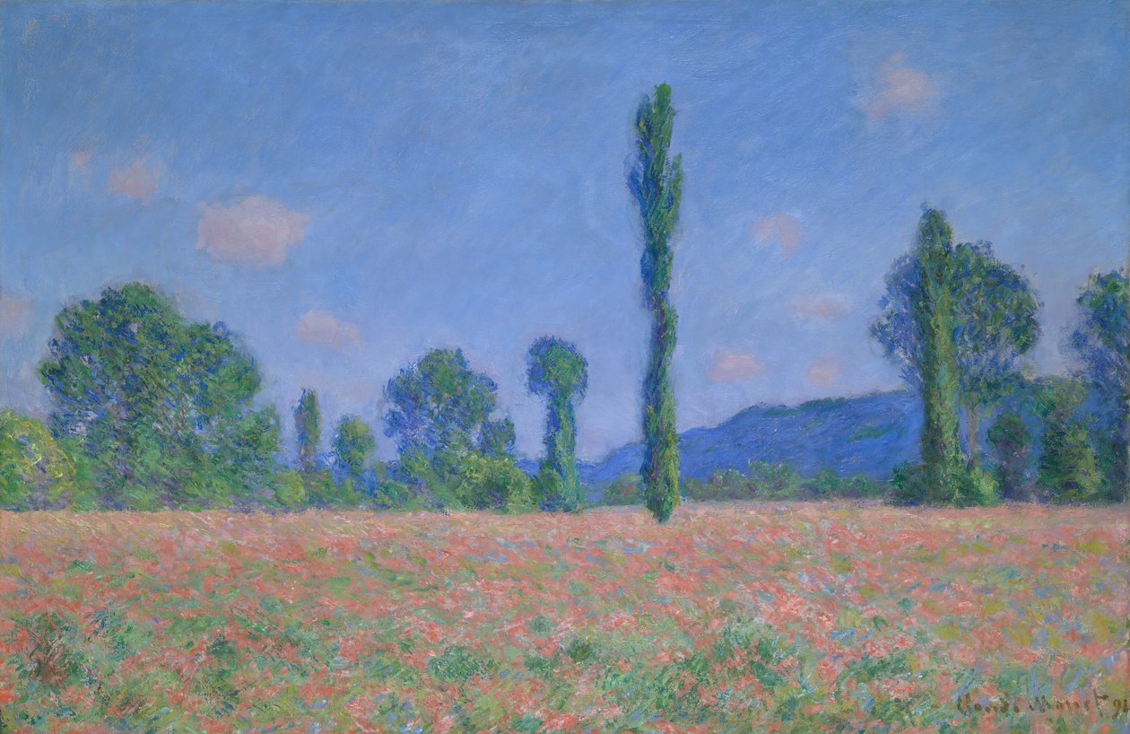 Poppy Field Giverny, 189091. av Claude Monet