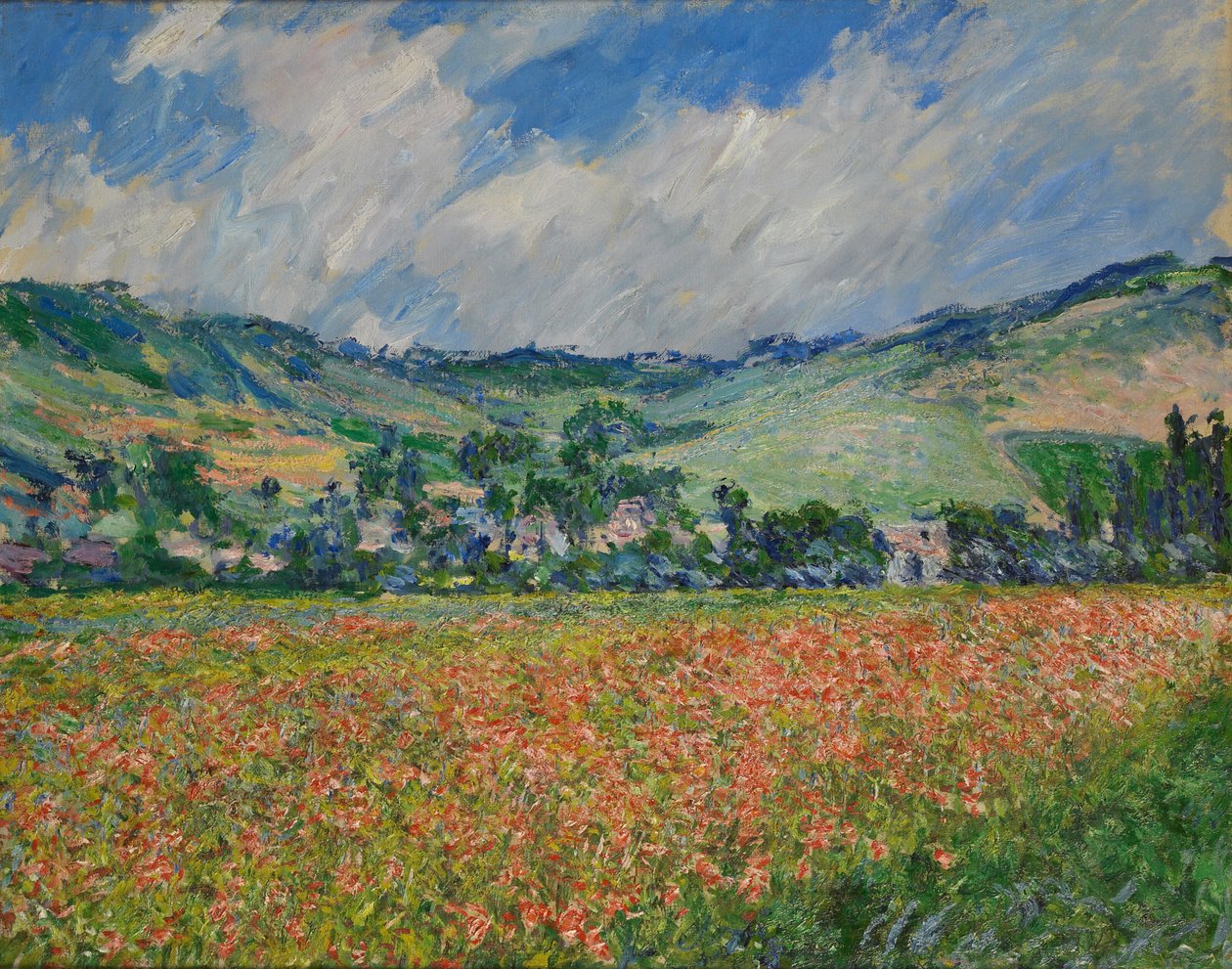 Valmuemark ved Giverny, 1885. av Claude Monet