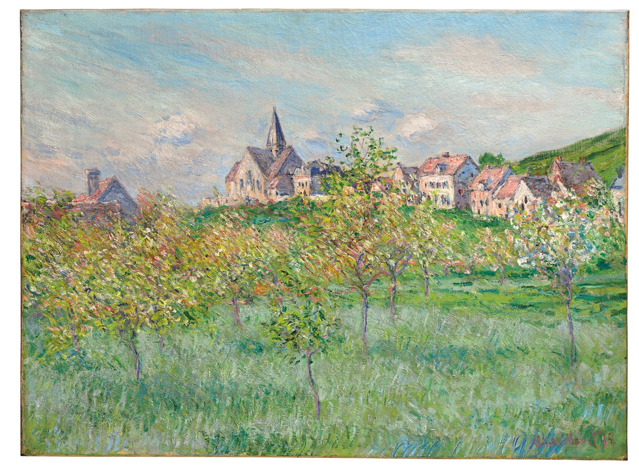 Vår i Giverny, ettermiddagseffekt, 1885 av Claude Monet