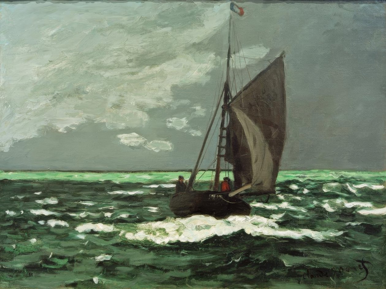 Sjølandskap: storm av Claude Monet