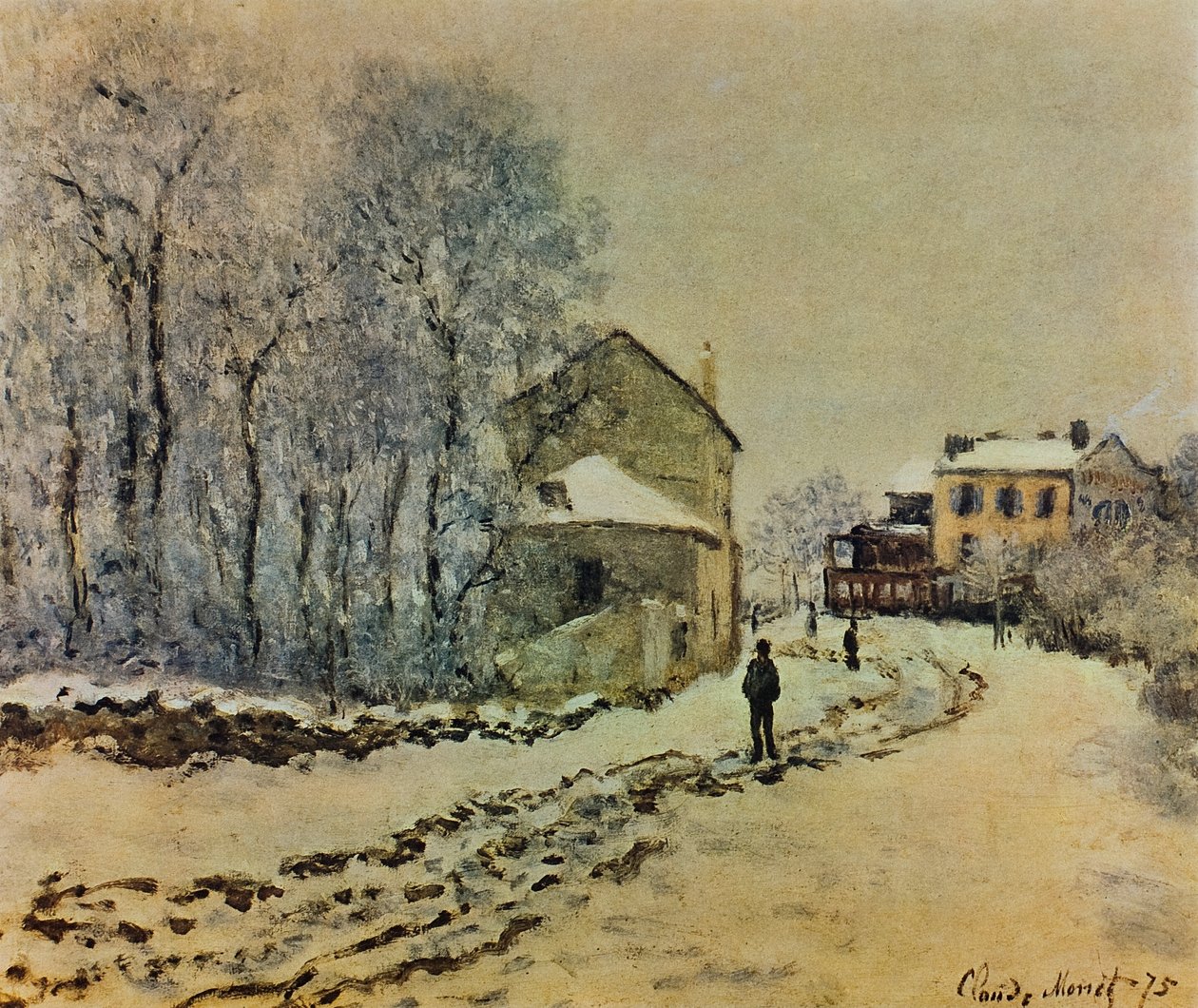 Snø i Argenteuil av Claude Monet