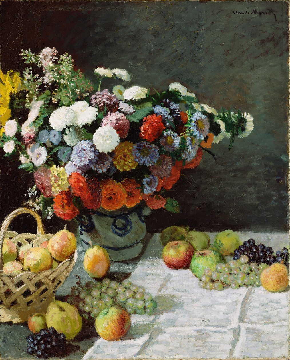 Stilleben med blomster og frukt, 1869 av Claude Monet