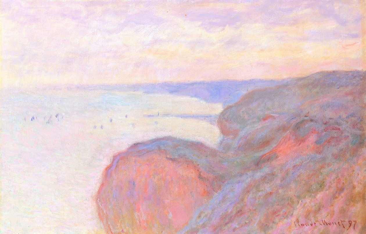 På Falaise nær Dieppe, overskyet himmel av Claude Monet